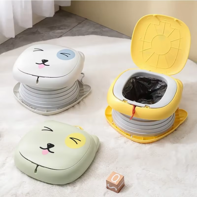 Pot portable pliable de voyage pour tout-petits, toilettes d'entraînement pour voiture, camping, salle de bain intérieure et extérieure pour bébés et enfants