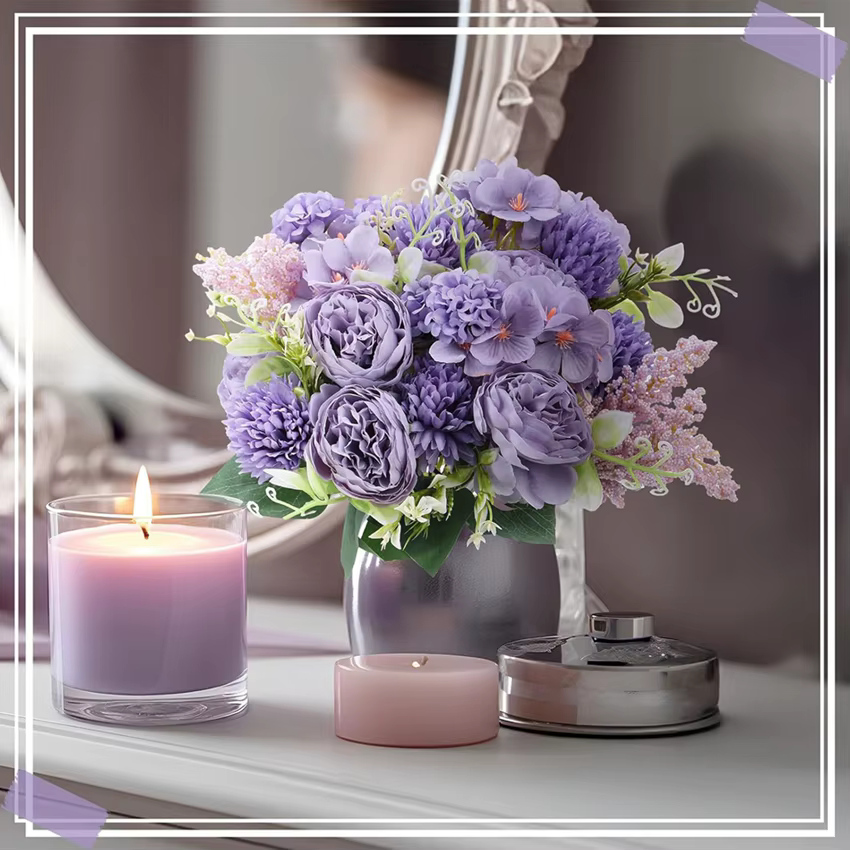 Fleurs artificielles brodées boules pivoines couronne de mariage maison chambre Table jardin extérieur décor
