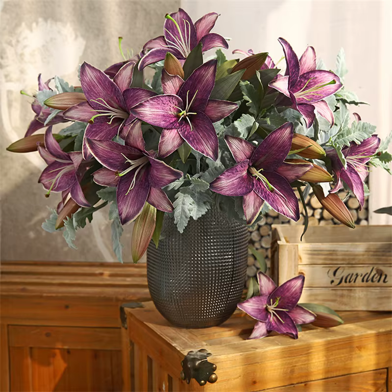 Bouquets de fleurs artificielles en soie vintage