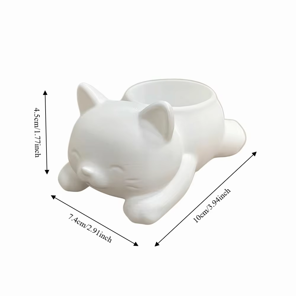 Pot de fleurs amusant imprimé en 3D en forme de chat