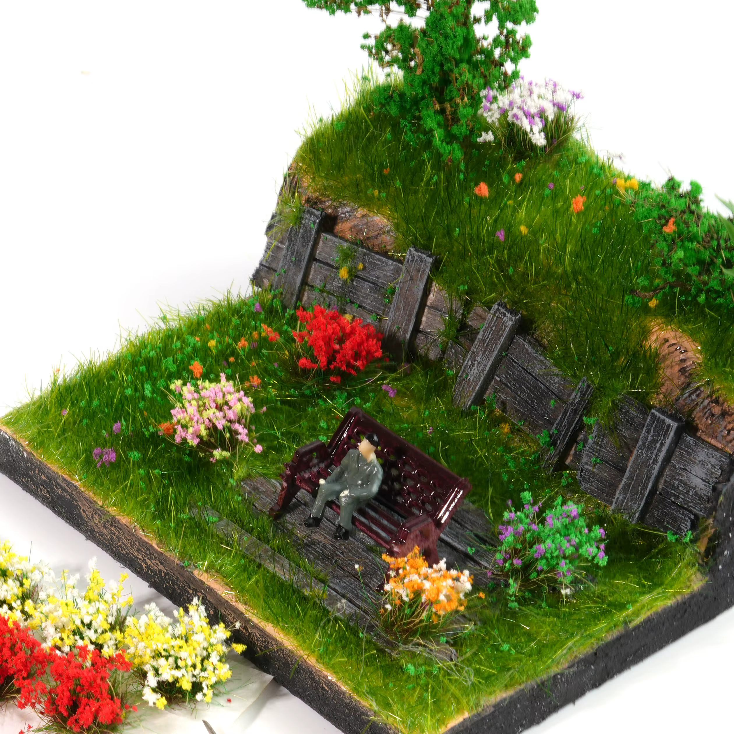 15tufts grappes de fleurs colorées miniatures pour Micro paysage