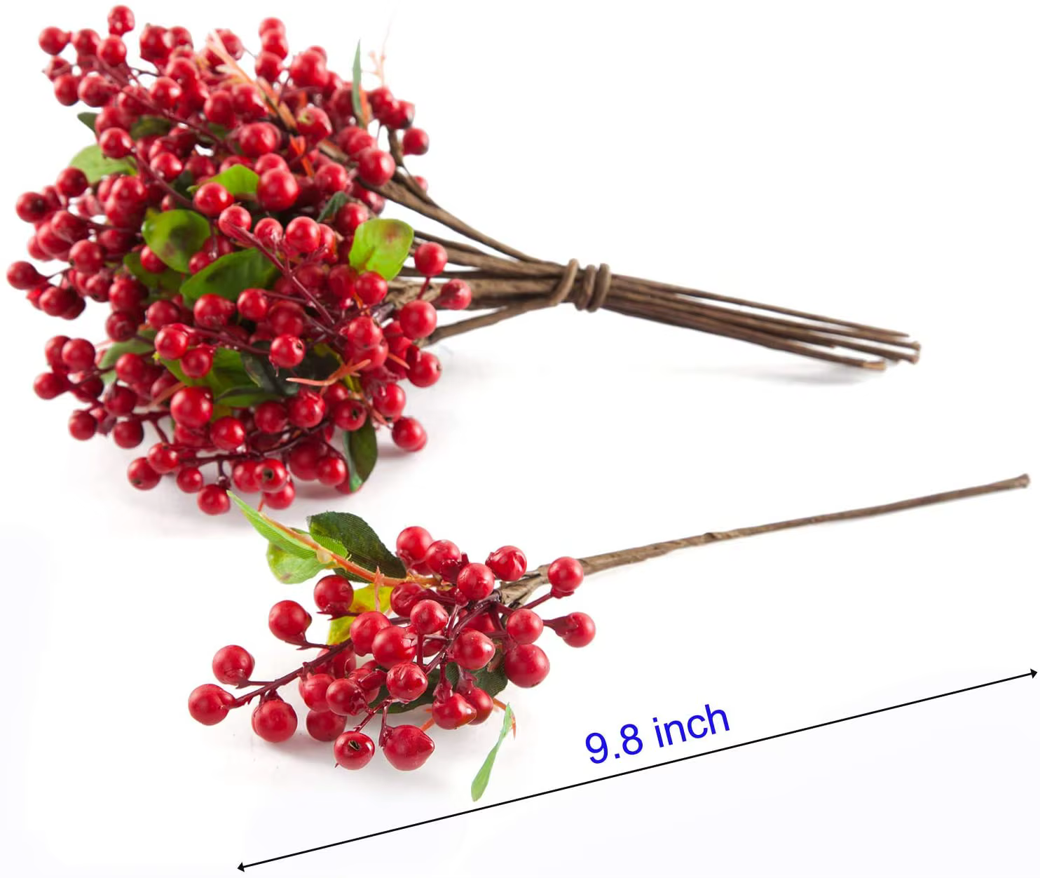 Myrtille artificielle avec feuilles vertes
