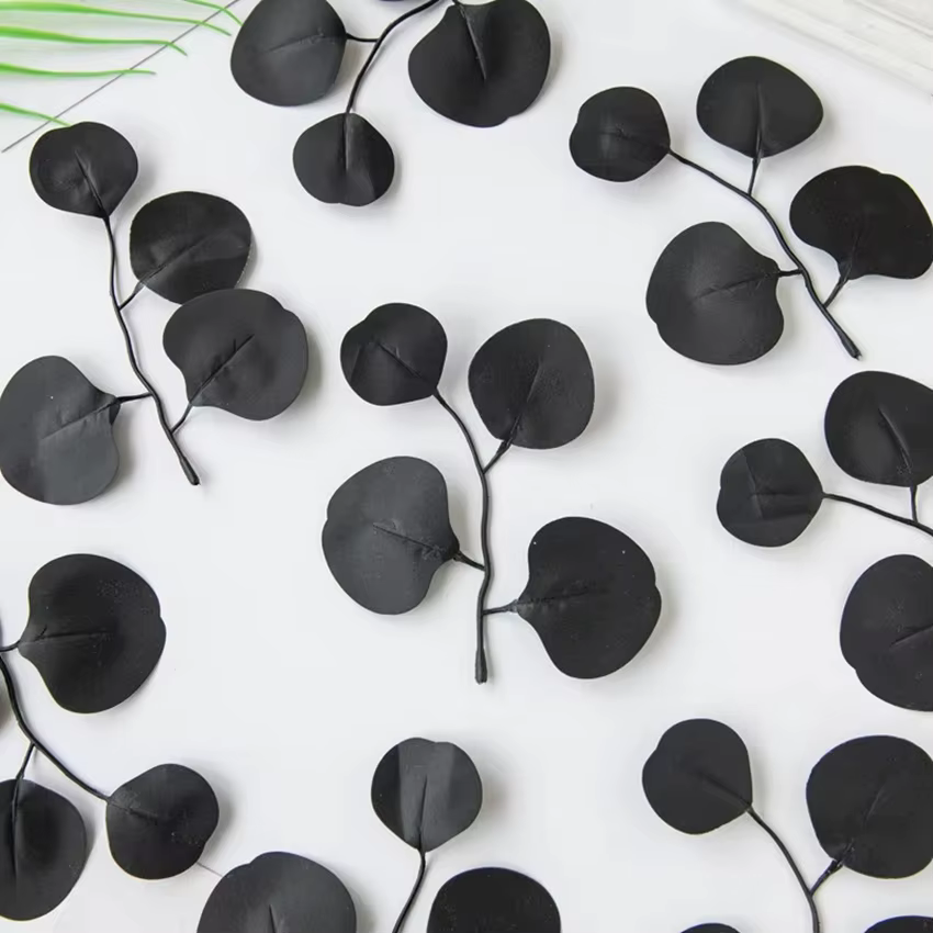 Plantes artificielles feuilles d'eucalyptus feuille de saule noir pour le festival mariage décoration de la maison bricolage craftswreaths accessoires bouquet