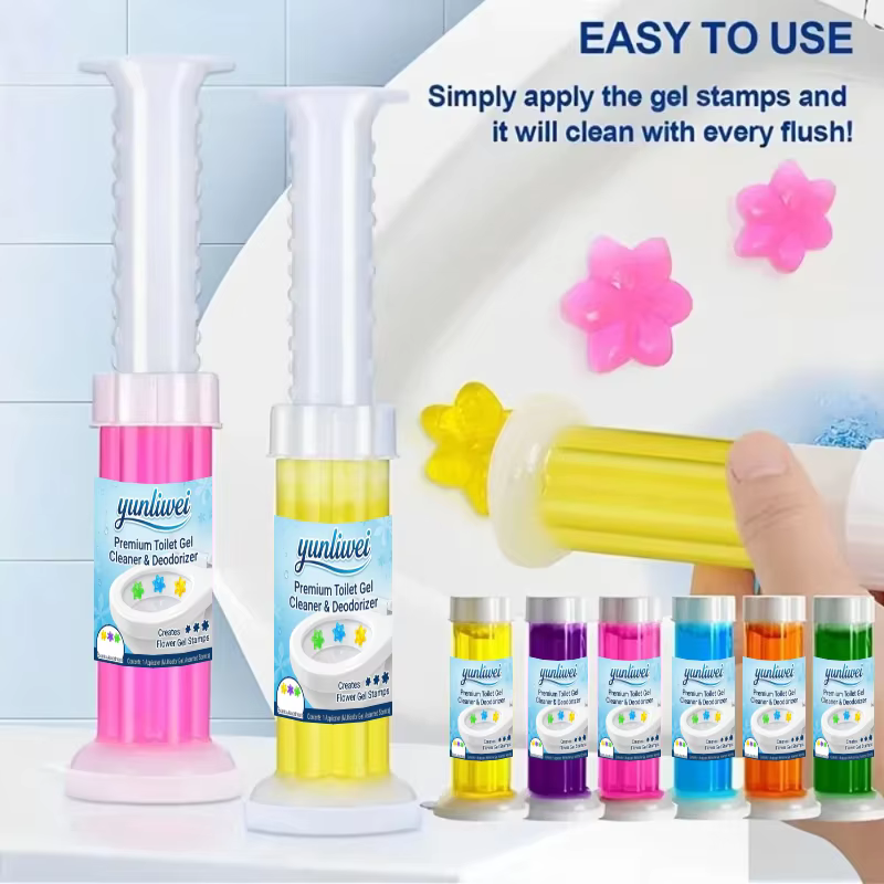 Yunliwei Gel Nettoyant WC en Forme de Fleur, Désodorisant WC, Désodorisant d'Ambiance, Détergent Aromatique Floral, Parfum pour Salle de Bain