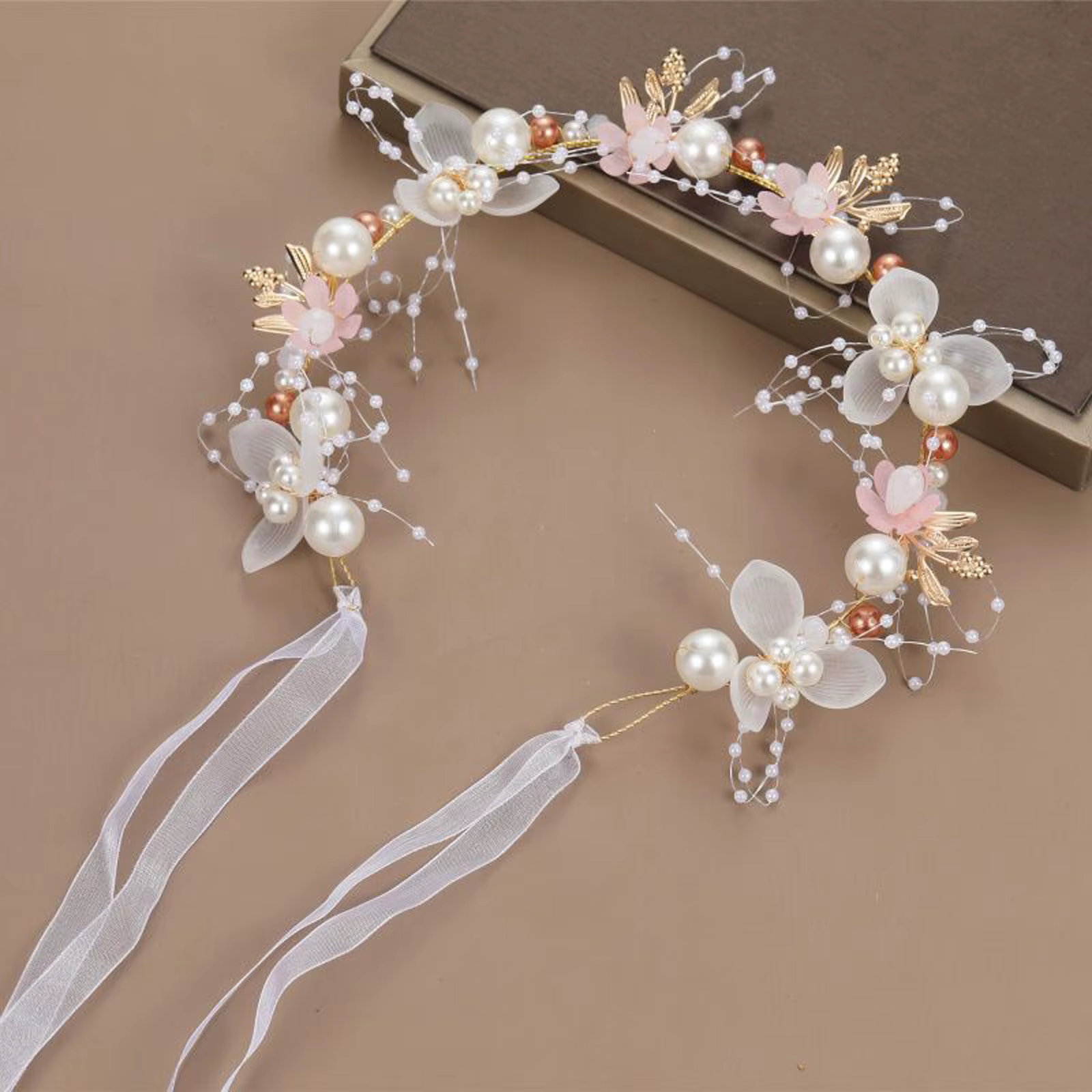 Serre-tête Fleur de Perle, Coiffe de Mariée, Couronne de Mariage pour Filles, Diadèmes et Couronnes Tendance, Coiffe en Cristal, Accessoires pour Cheveux