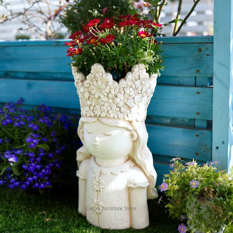 Pot de fleurs artistique pour jardin et patio