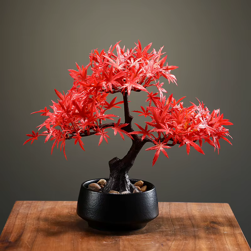 Pot de Bonsaï Artificiel en Érable Rouge