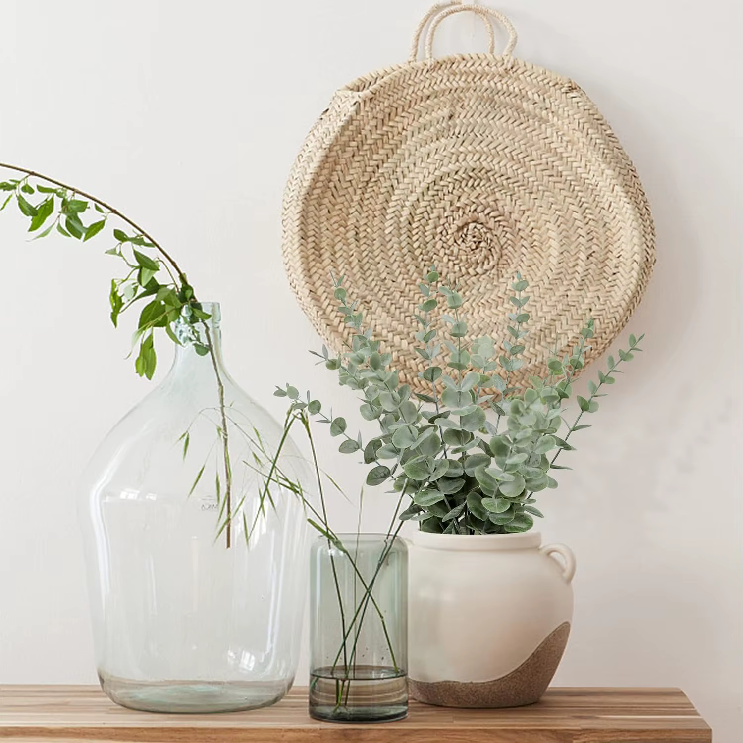 10-50 pièces bricolage artificiel Eucalyptus tenture murale décor verdure Boho décorations pour la maison ferme plantes rustiques pour mariage