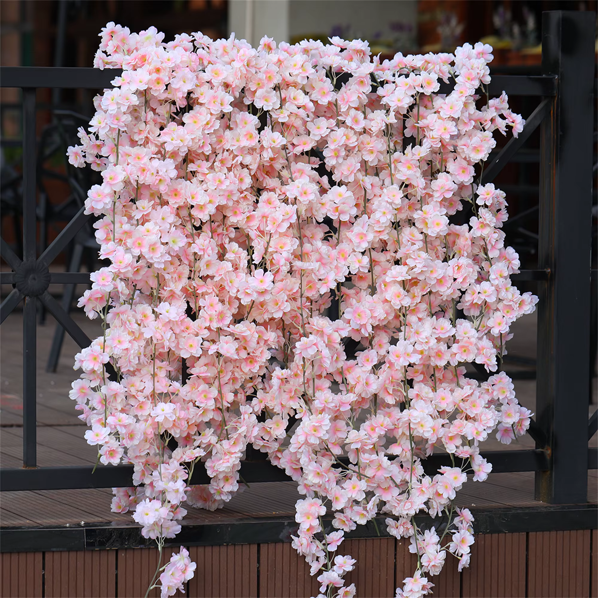 1pc 5.6ft Guirlande de fleurs artificielles de cerisier (Sakura) pour mariage