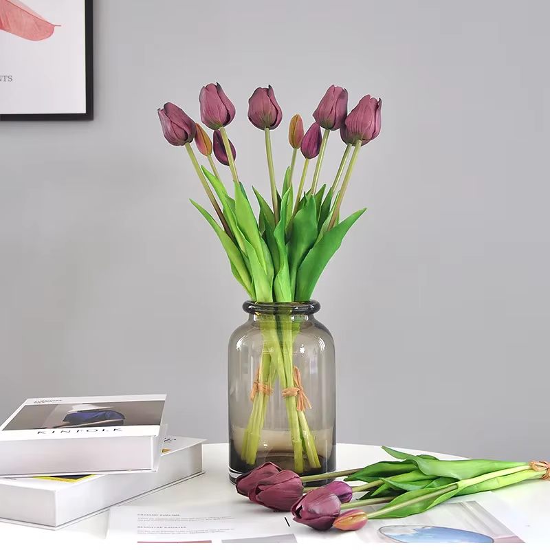 Bouquet de tulipes artificielles en silicone