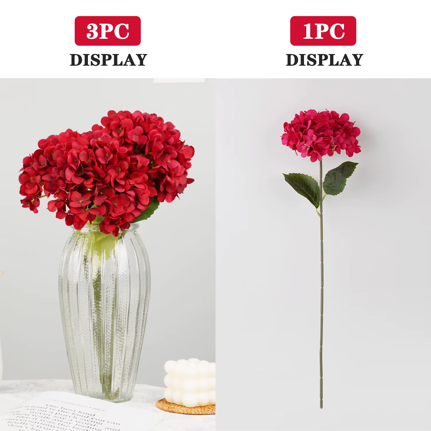 1/5/10 pièces 58cm belles fleurs artificielles en soie hortensia bouquet pour la maison fête mariage salon décoration accessoires