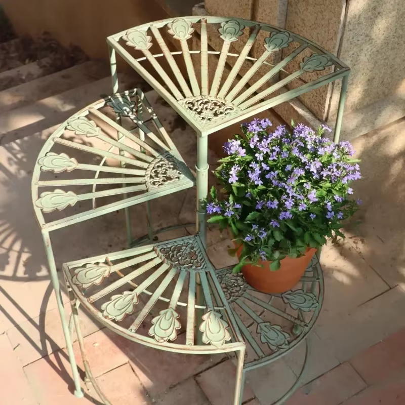 Support pour plantes en fer à Rotation multicouche