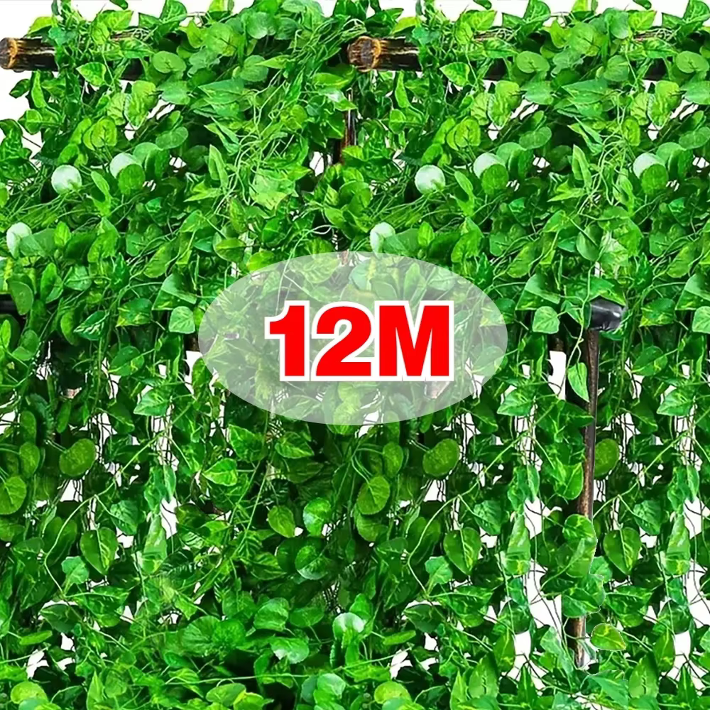 Guirlande de feuilles de lierre vert artificielles 12/2M