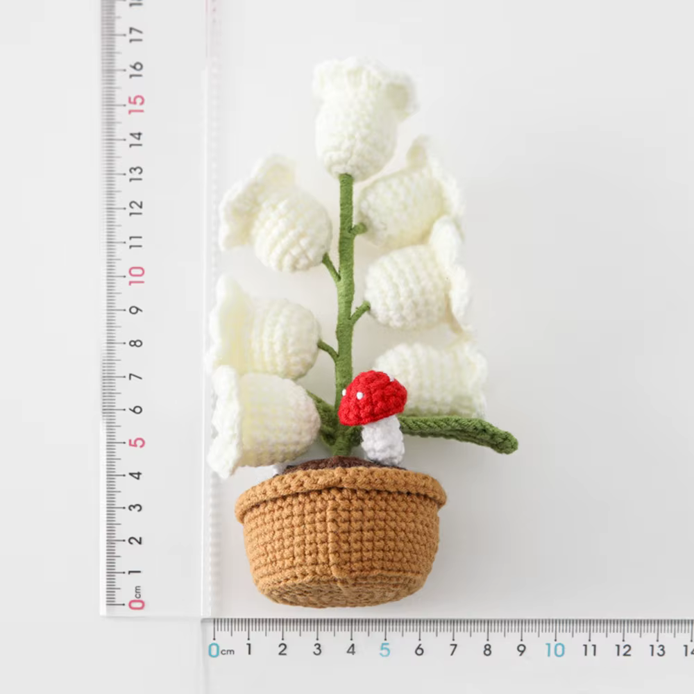 Orchidée Clochette au Crochet avec Pot