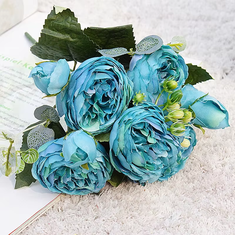 1 Bouquet de fleurs artificielles bleues