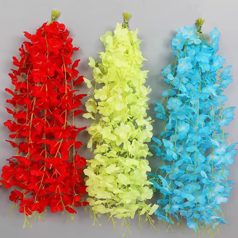 10/20/30 pièces glycine fleur artificielle vigne 60cm suspendus fausses fleurs guirlande pour fête de mariage maison