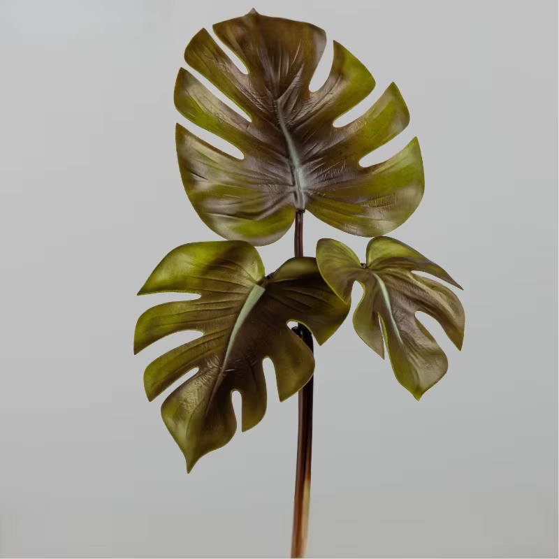 Lot de 5 feuilles de Monstera artificielles en PU