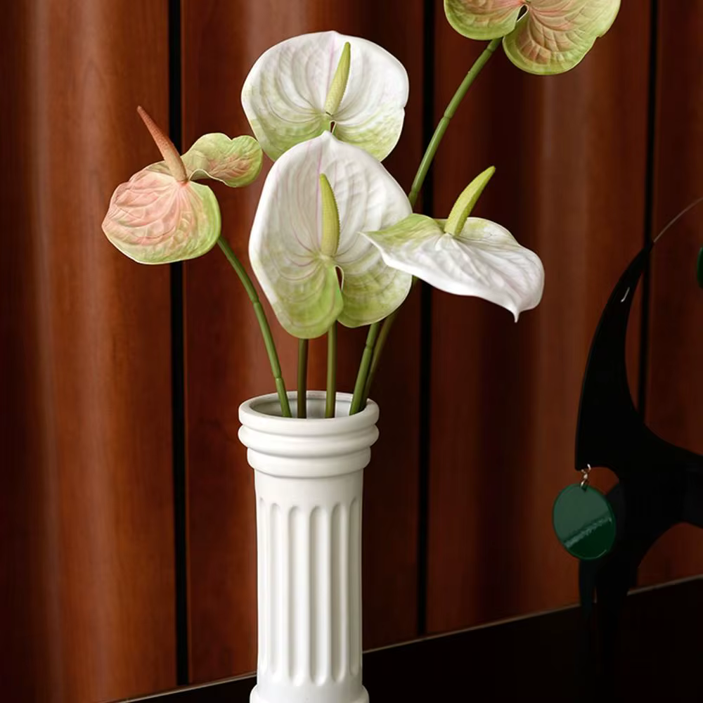 Bouquet de fleurs de lys d'anthroium artificiels de 24 pouces