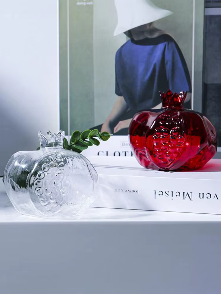 Vase en verre de grenade pour la décoration de la maison