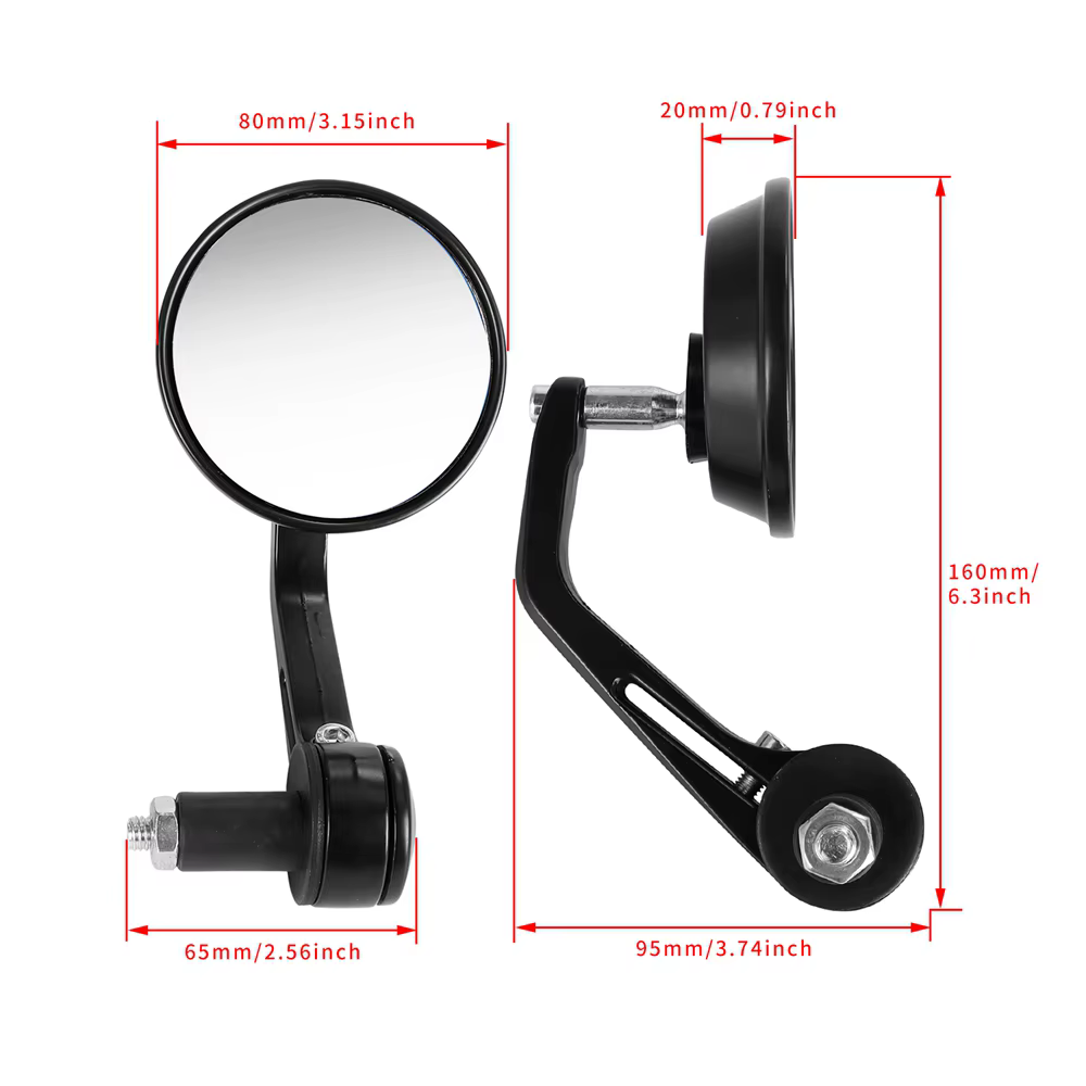 Accessoires de Moto 7/8 "rétroviseurs arrière d'extrémité de barre ronde pour café Racer Moto rétroviseurs latéraux Moto Scooters rétroviseur