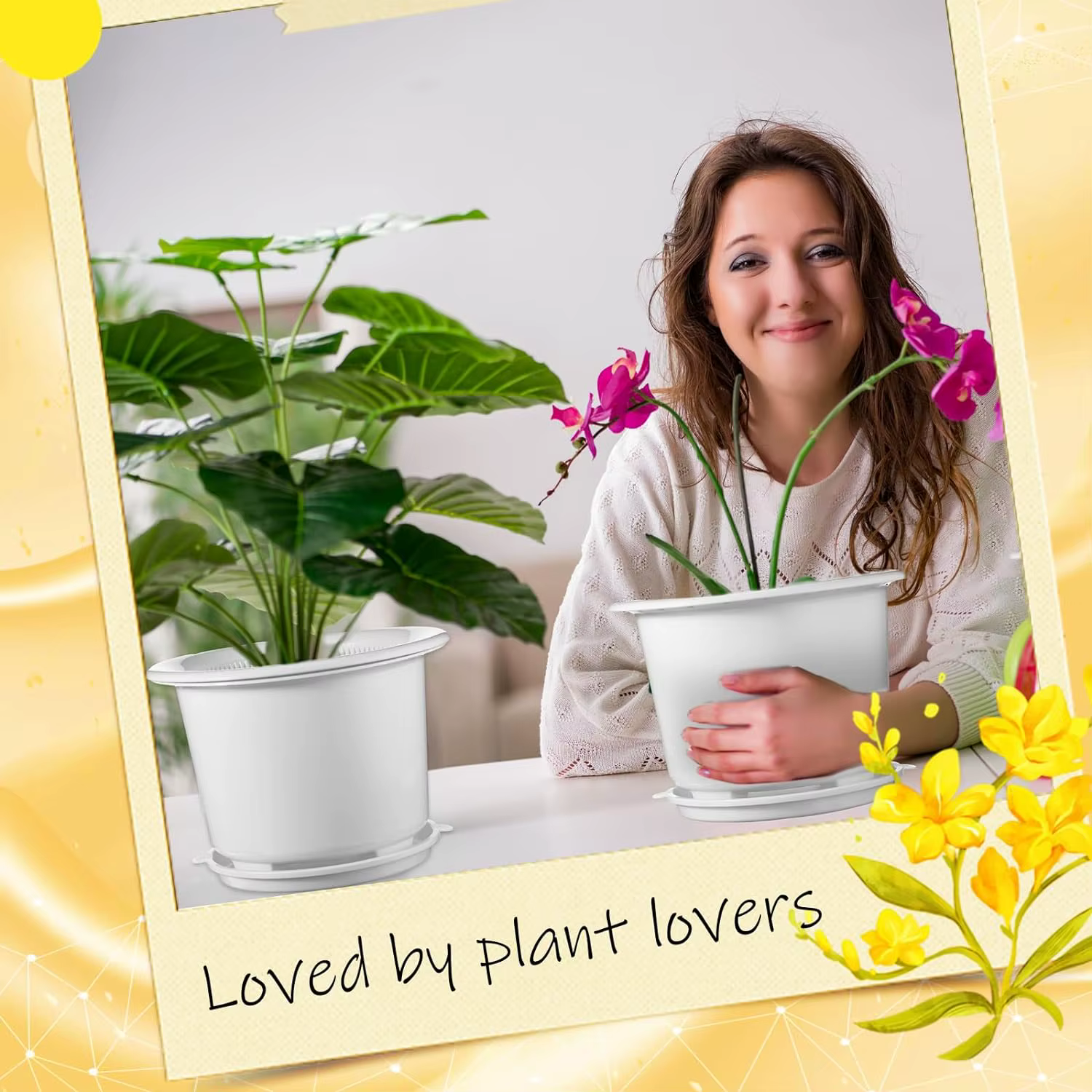 Meshpot-Pot de fleur en plastique à double couche avec trous d'air