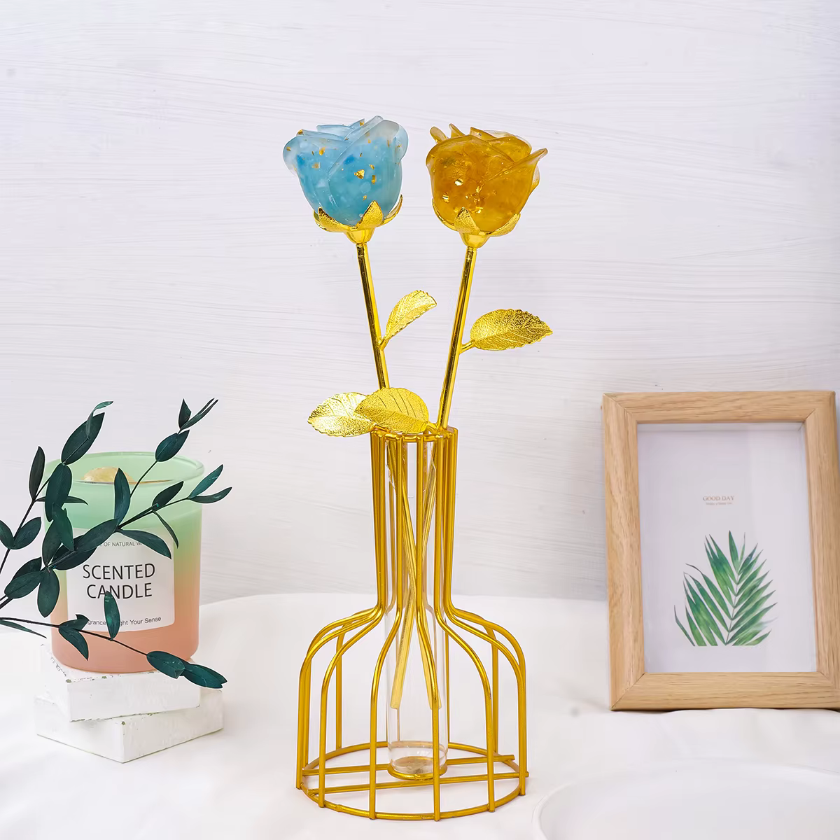 Statue de fleurs en Quartz Rose