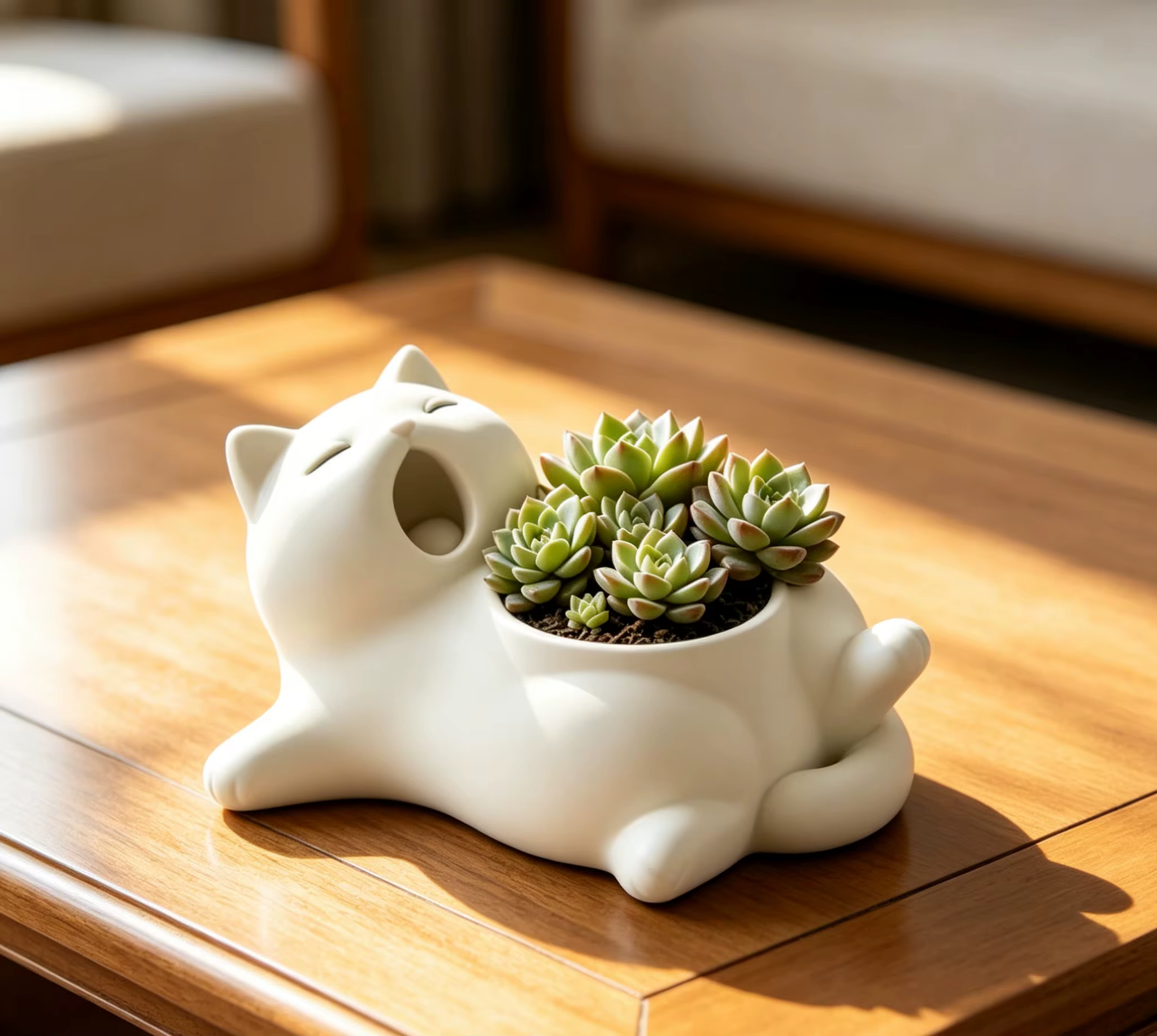 Pot de fleurs chat kawaii
