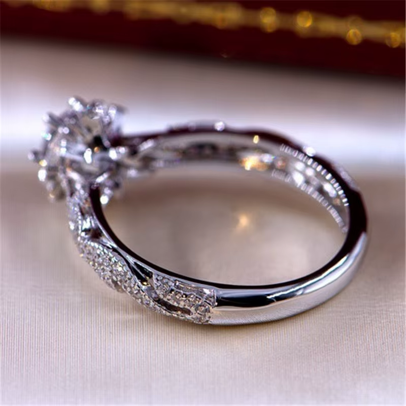 Bague fleur en argent Sterling 925 pour femmes, breloque brillante AAA CZ, bague de mariage, bijoux cadeau