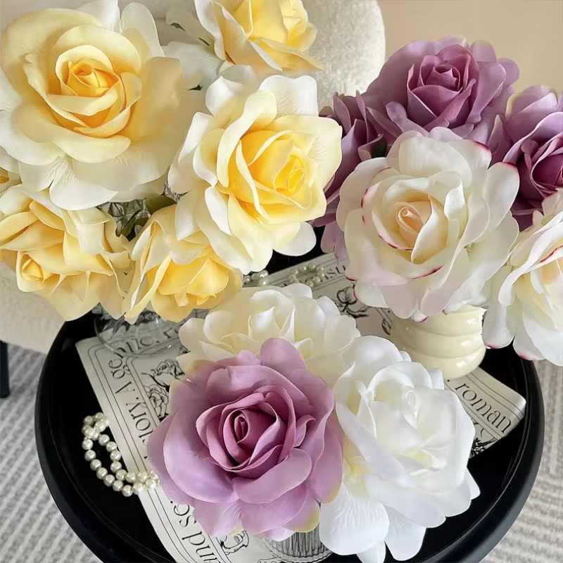 Bouquet de Roses Artificielles au Toucher Réel