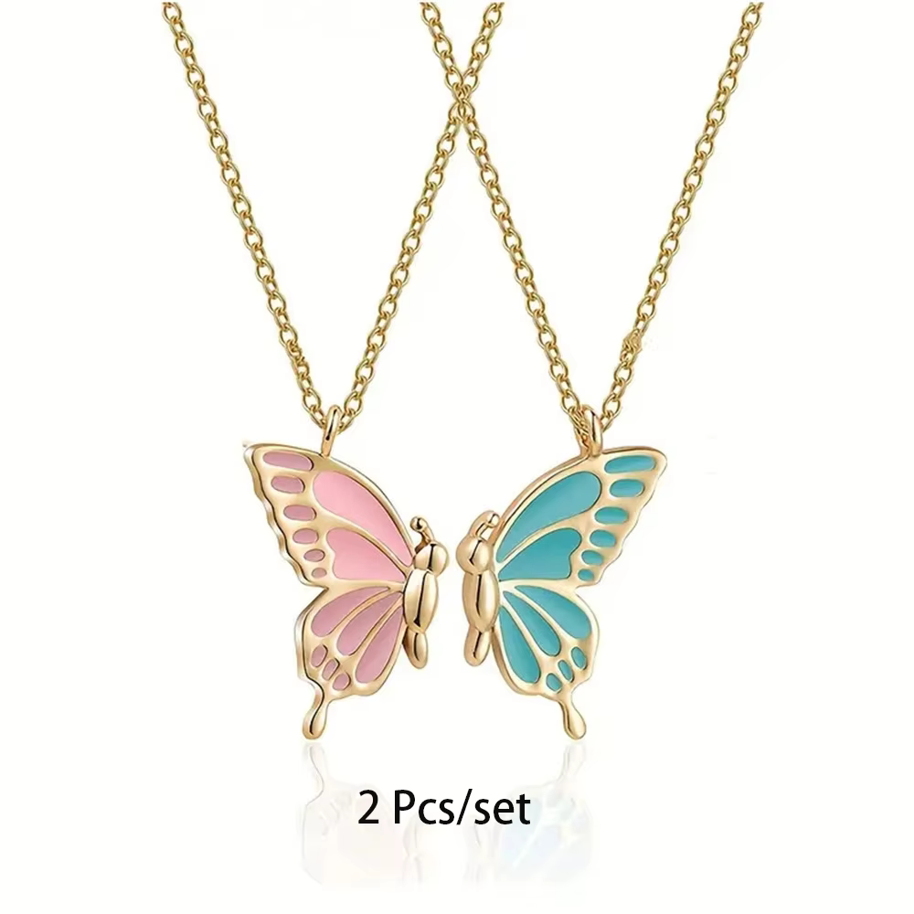 2 pièces/ensemble meilleur ami collier créatif pentagramme pendentif alliage accessoires amitié collier meilleur ami alliage pendentif