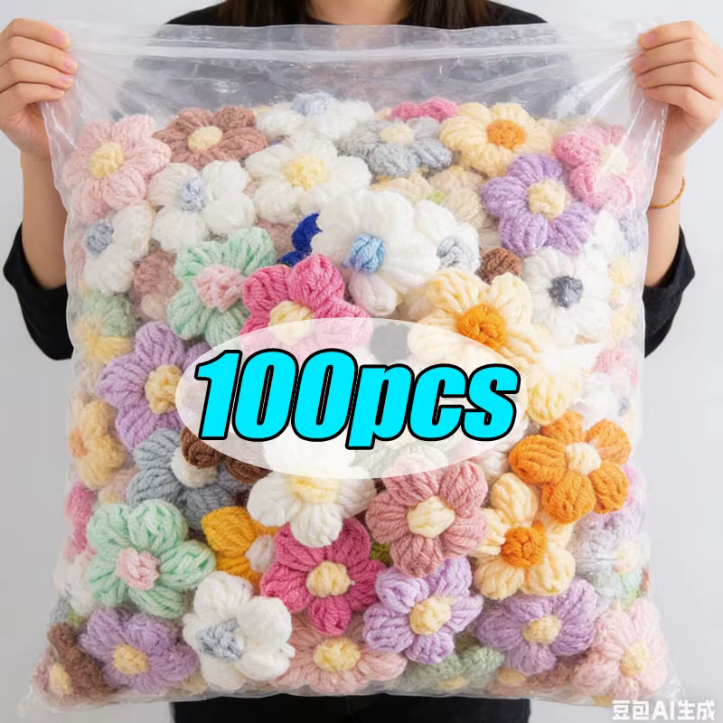 Ornement de bouquet de fleurs en fil crocheté