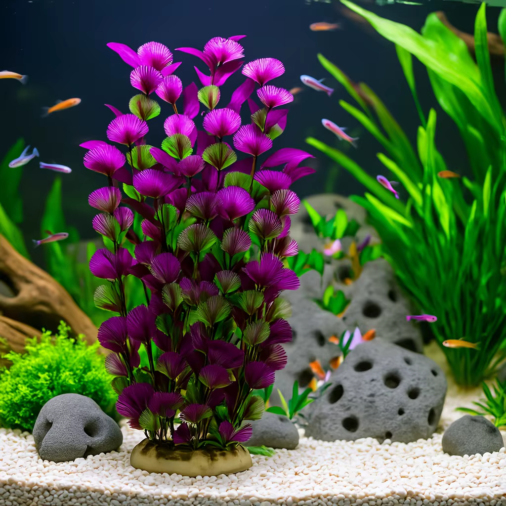 38 cm/15 pouces Aquarium artificiel eau herbe
