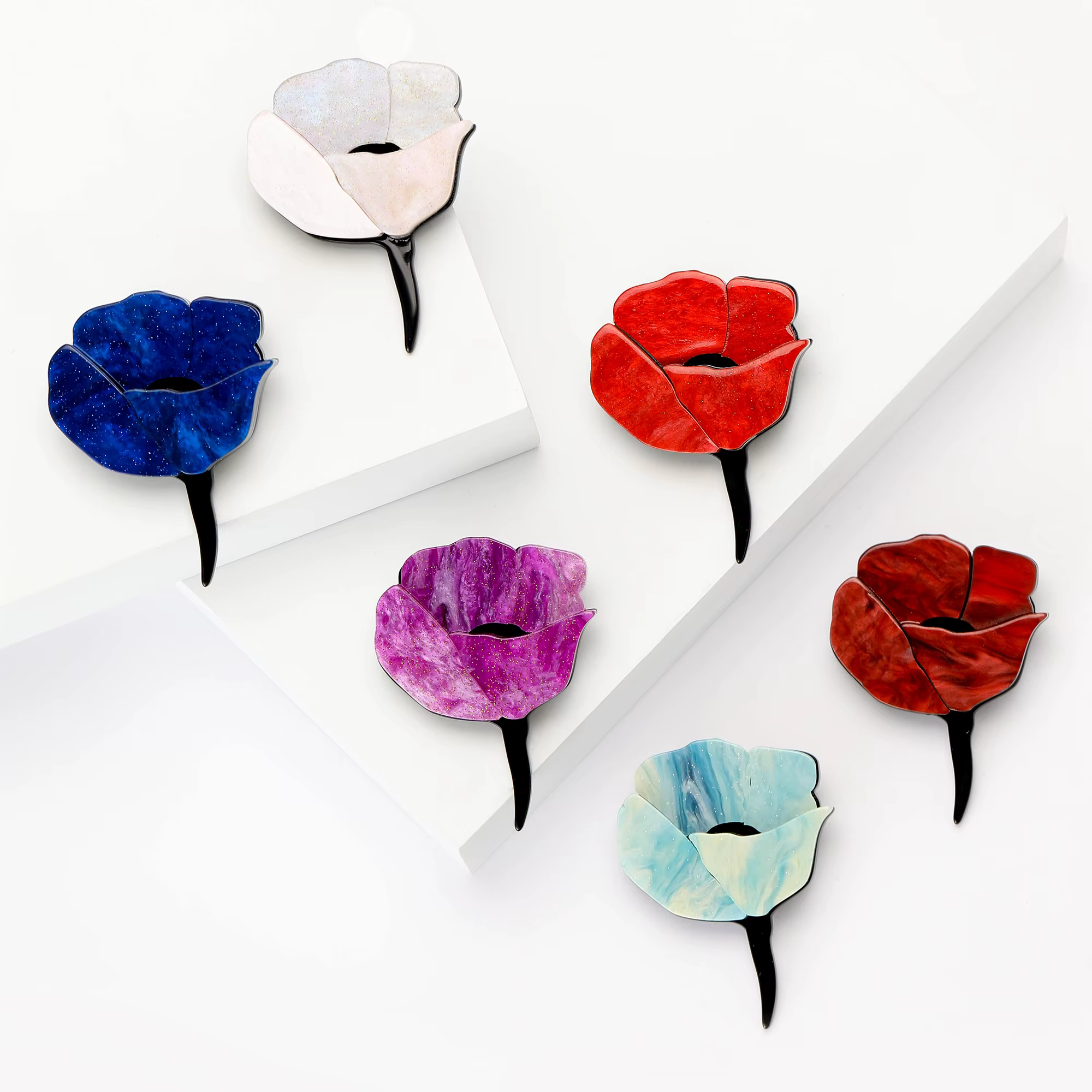 Beaut & Berry luxe acrylique Rose fleur broches pour femmes unisexe plante broches amis fête cadeaux Banquet bijoux accessoires