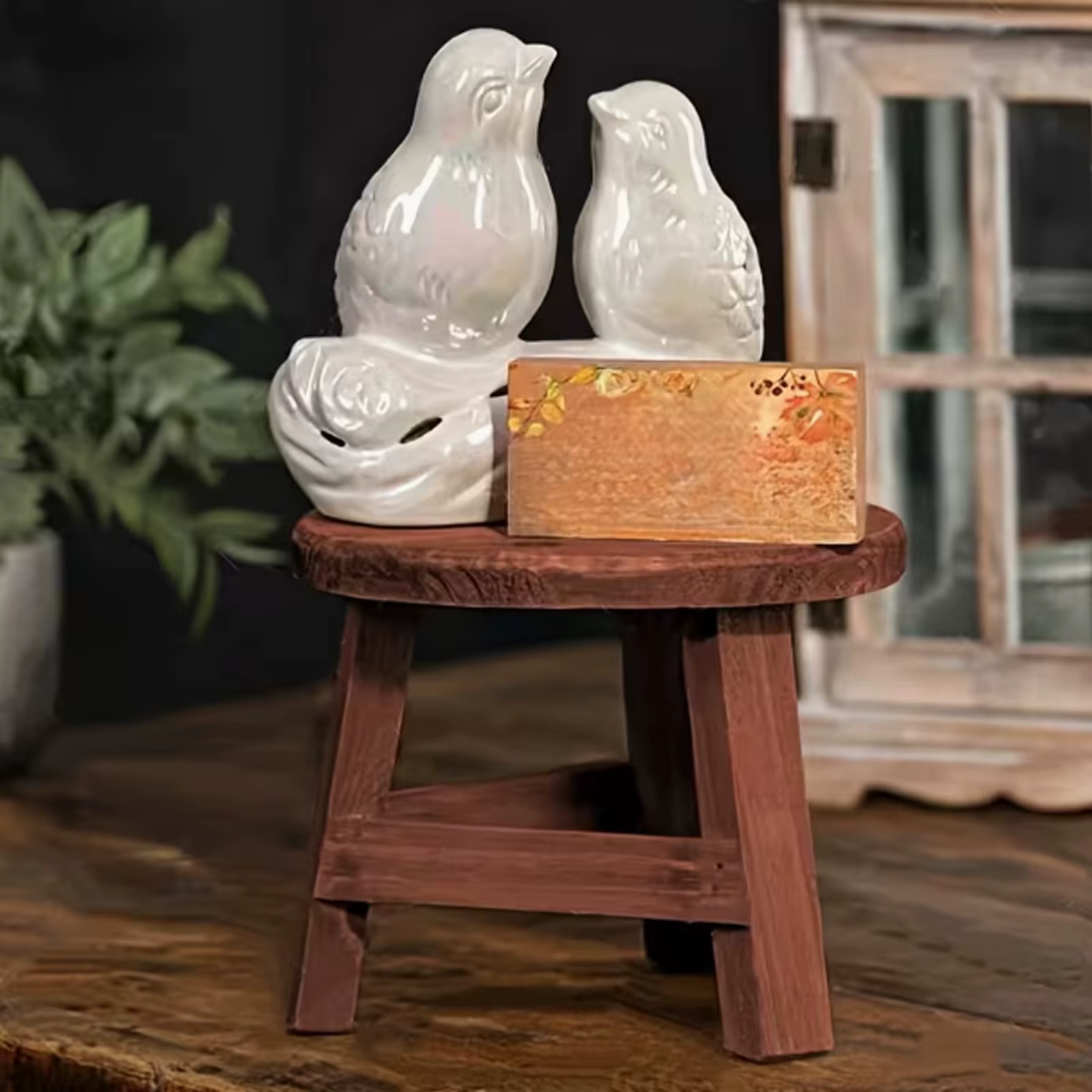 1 pièce Support de plantes rustique en bois