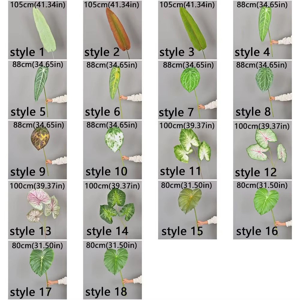 Feuilles de Calla artificielles en plastique