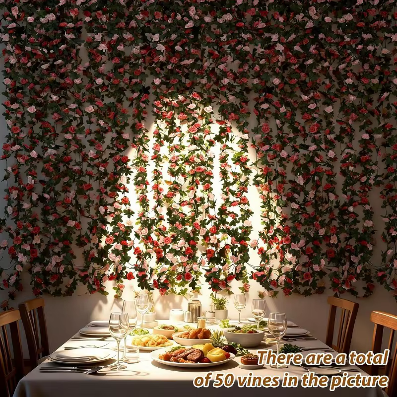 250 CM de roses artificielles pour la décoration de mariage