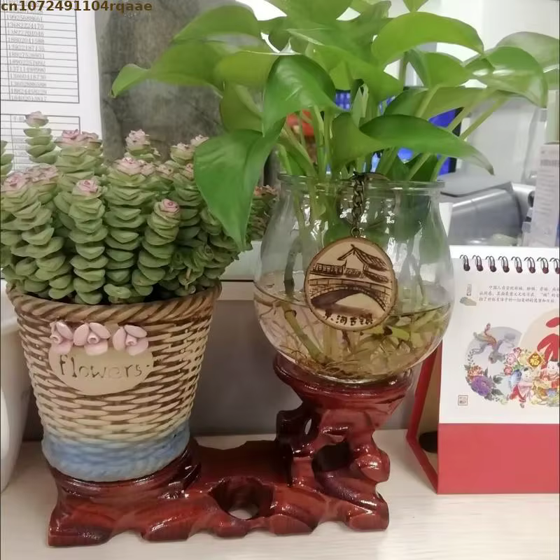 Support à plantes multi-niveaux en bois naturel