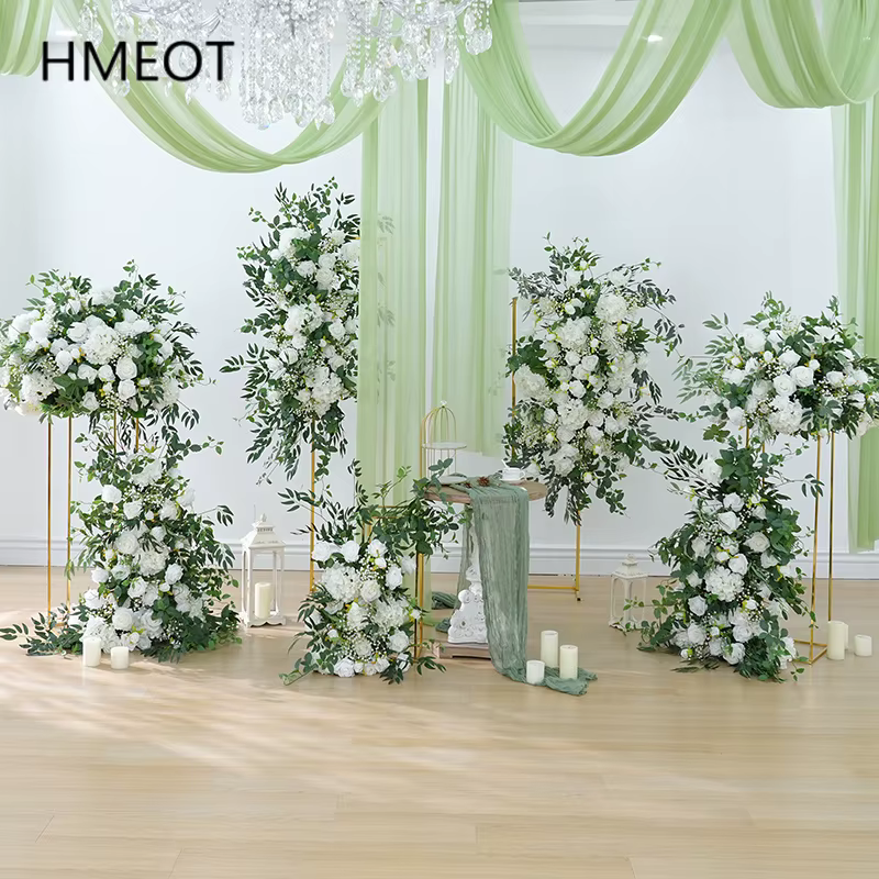 Blanc bébé souffle verdure saule accrocher fleur rangée Table centres