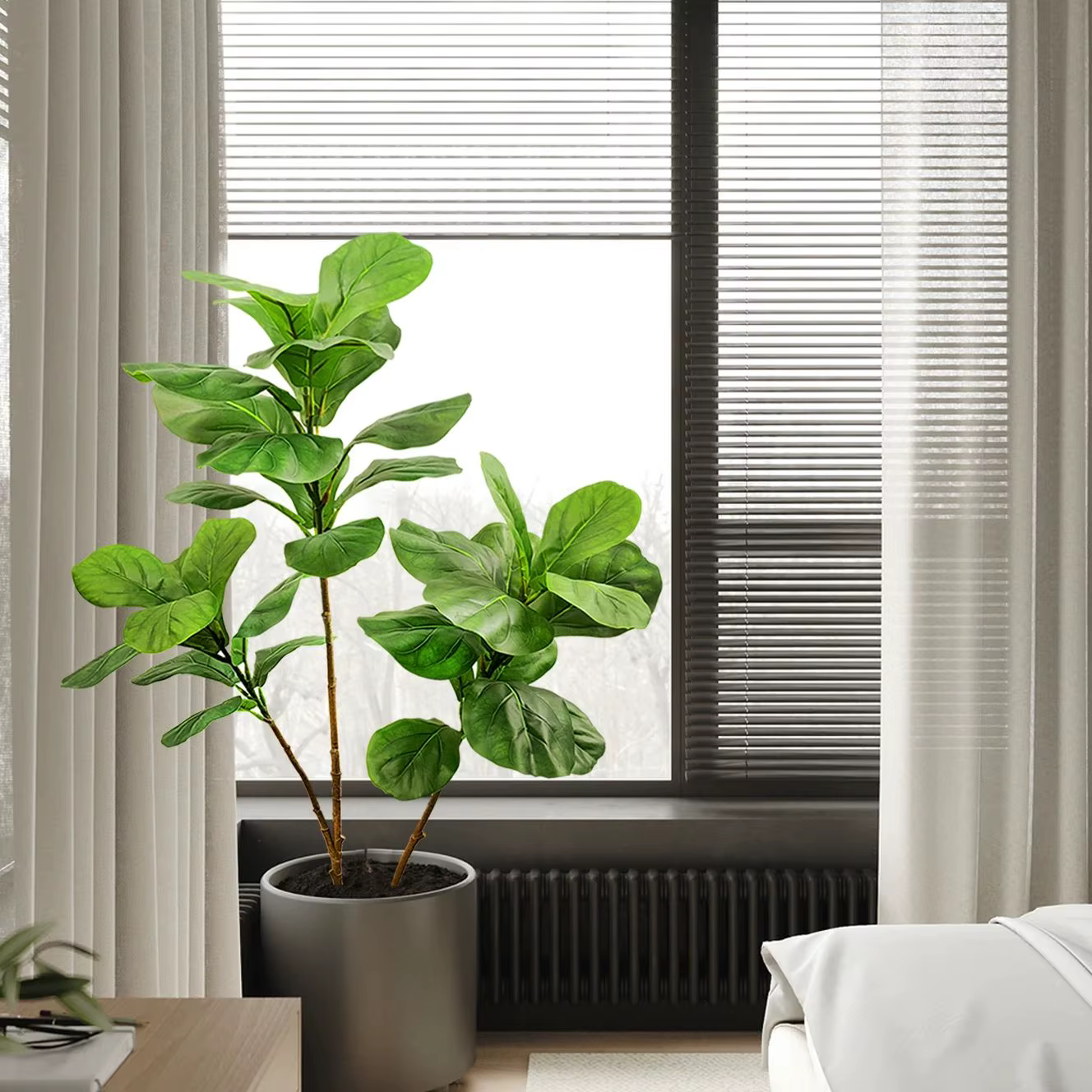 Feuilles de ficus de violon artificielles