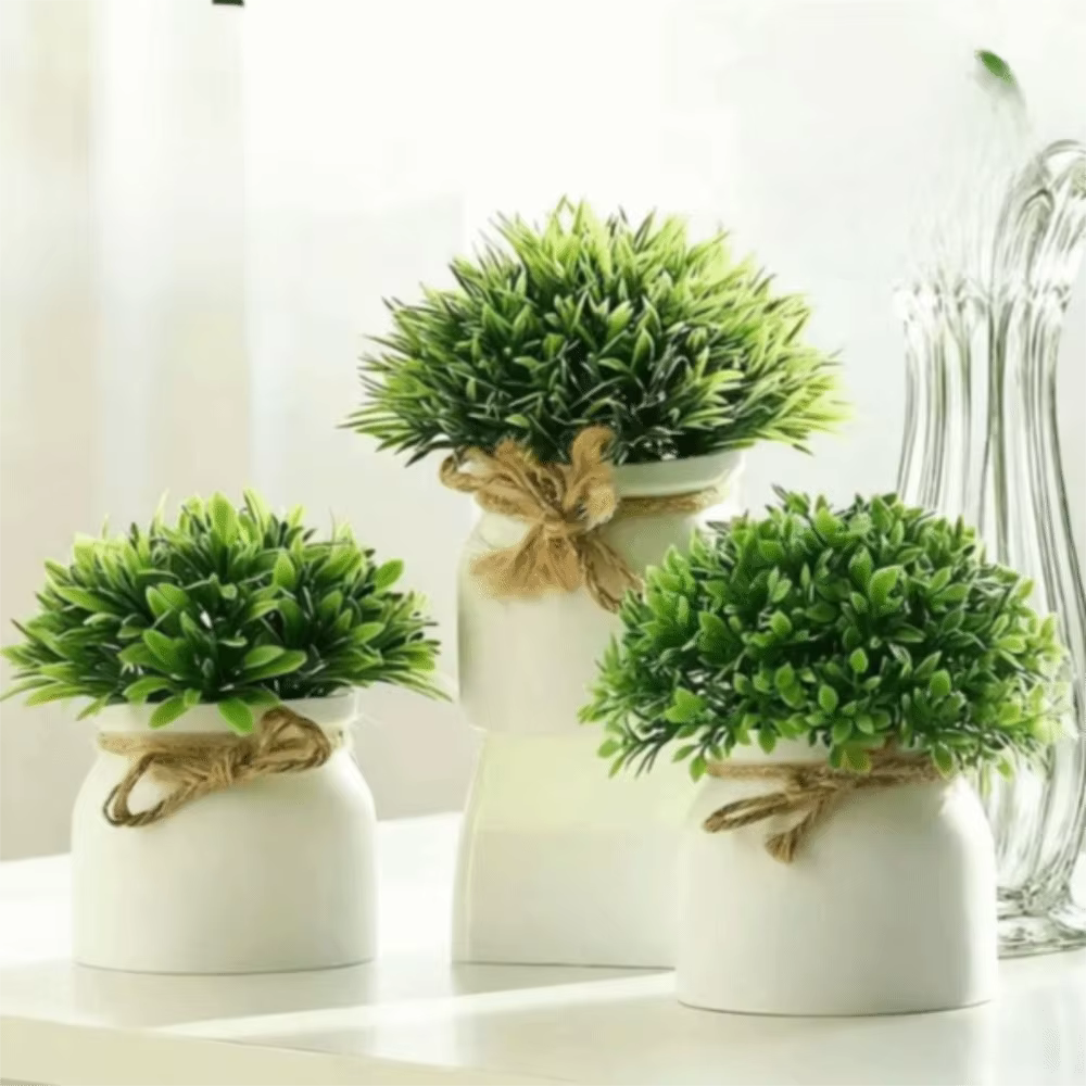 Avec Pot plantes artificielles décor extérieur Pot ornement fleur artificielle décoration de fête de mariage Miniascape bonsaï vert en Pot