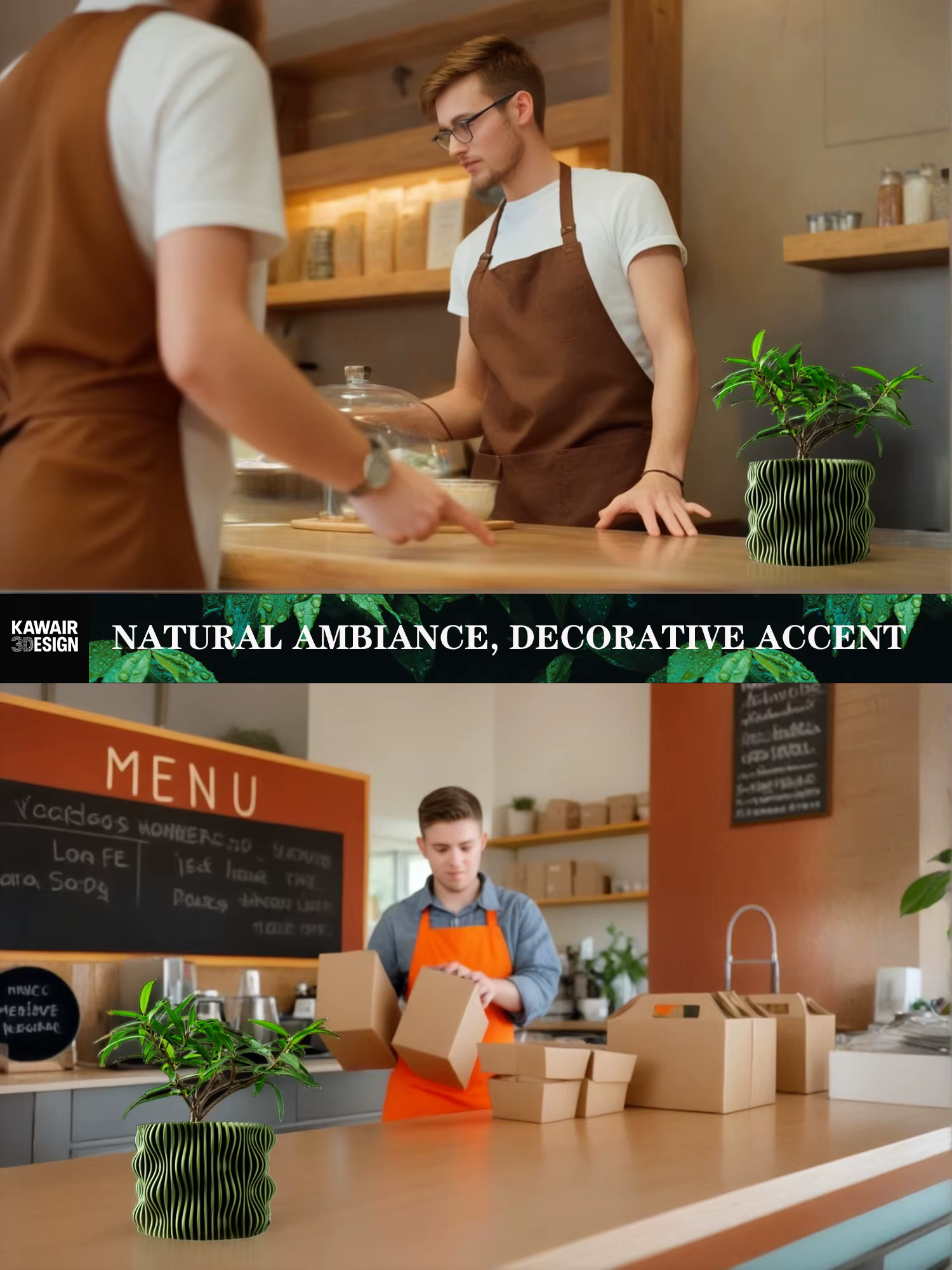 Pot à plantes moderne et minimaliste imprimé en 3D - Pot à fleurs biodégradable pour la décoration intérieure