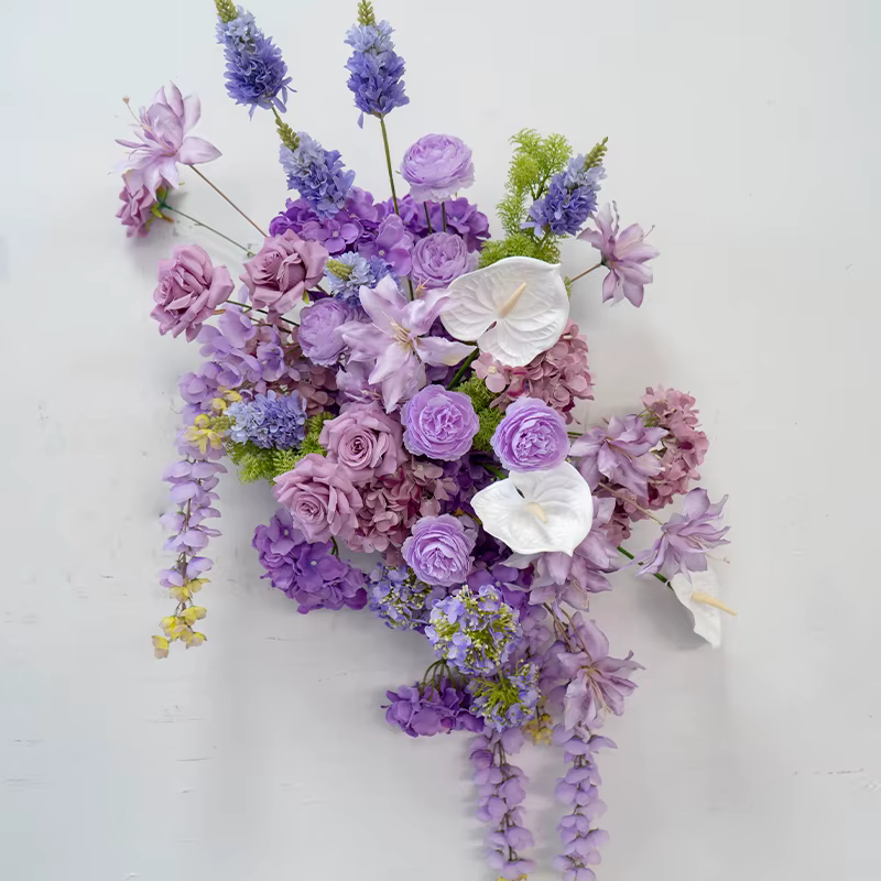 Série violette pivoine Anthurium Rose Arrangement floral accrocher