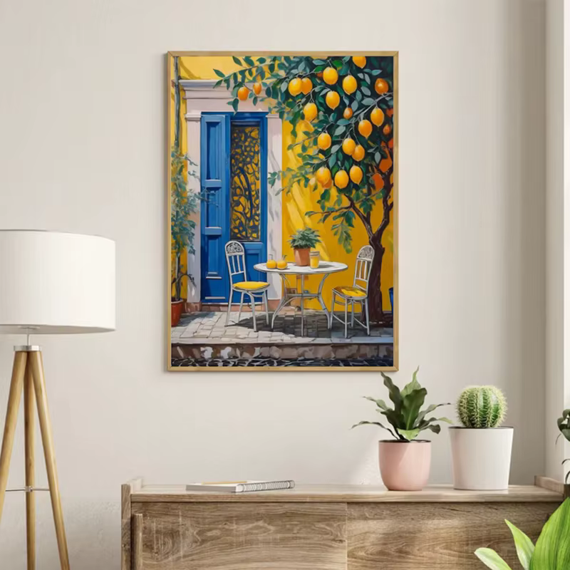 Paysages italiens citron arbre imprime affiche moderne Cottagecore toile peinture photo pour printemps mur Art décor à la maison murale