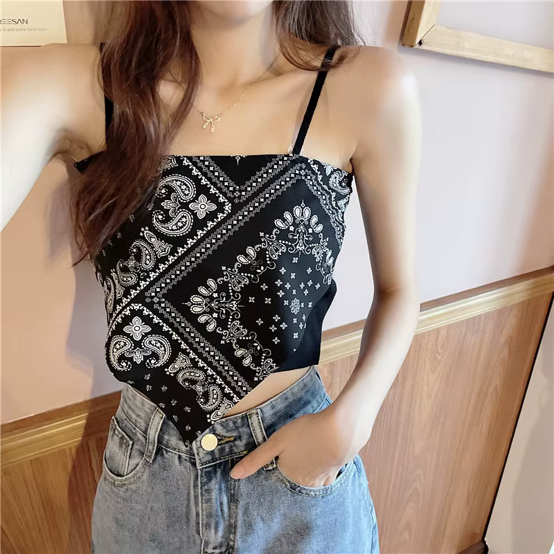 Femme Sexy Floral débardeurs femmes Corset Femme nouveau Style réservoirs culture Camisole mode tricot Camis haute rue irrégularité gilet