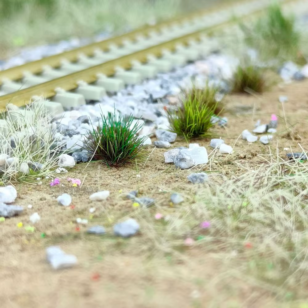 120 Pièces de Touffes d'Herbe Multicolores Auto-adhésives