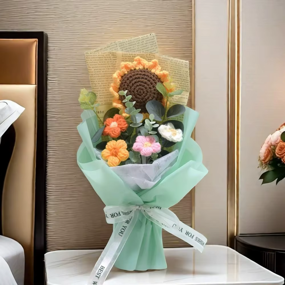 Bouquet de fleurs artificielles au Crochet