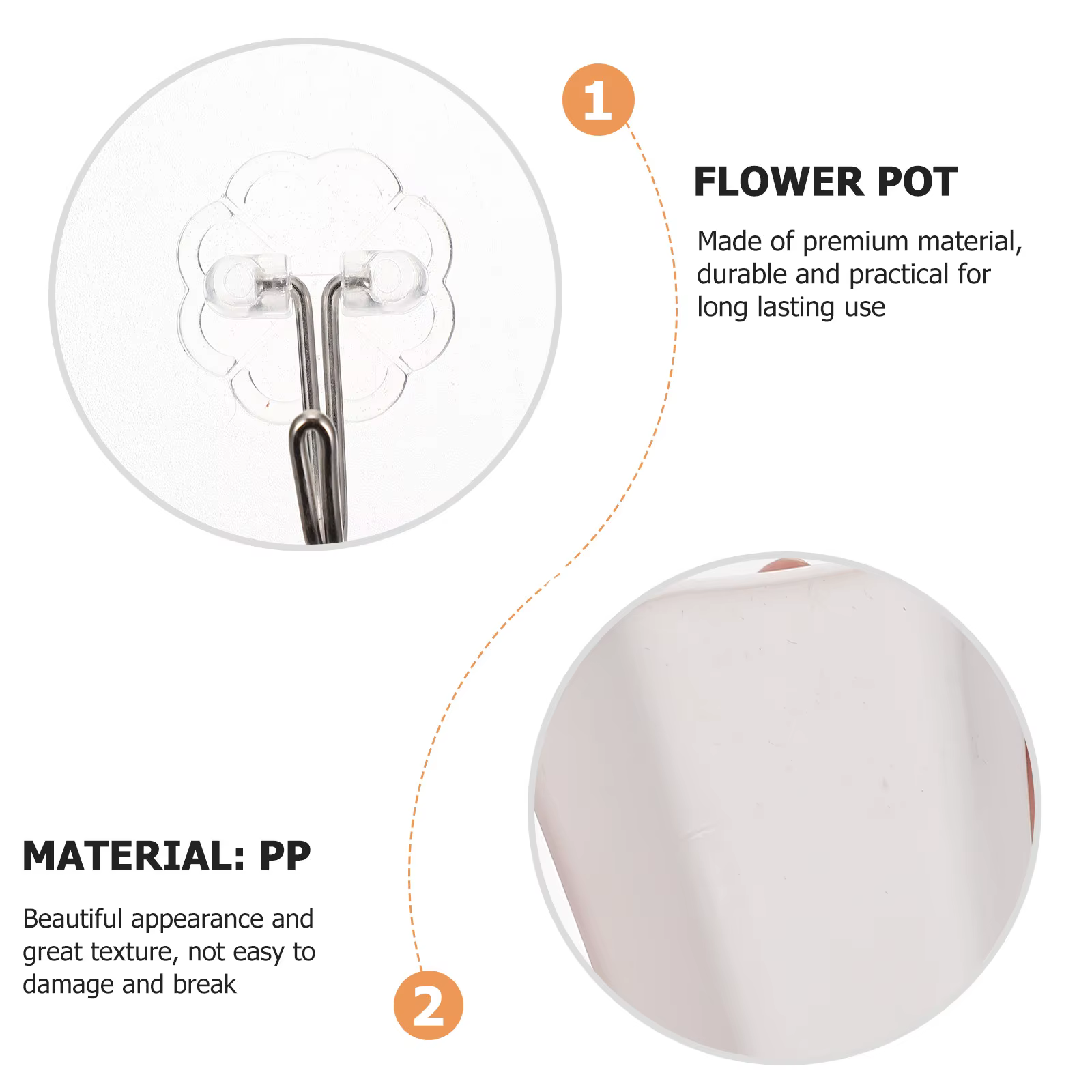 Lot de 6 pots de fleurs suspendus