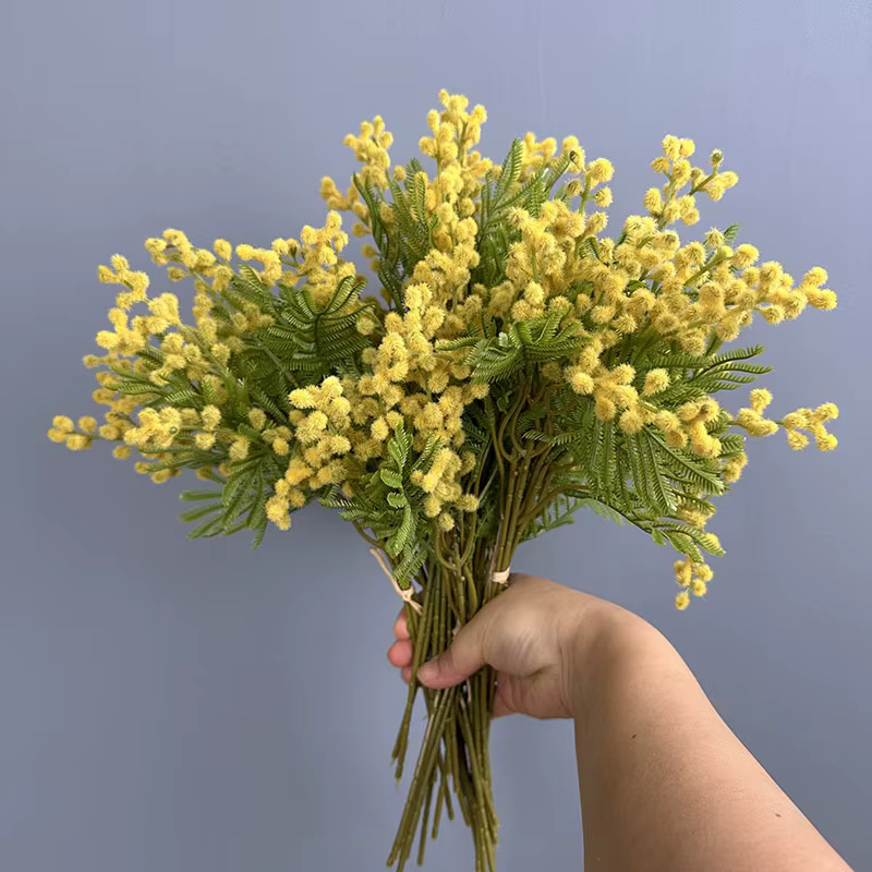 Bouquet de fleurs artificielles flocage de haricots d'acacia