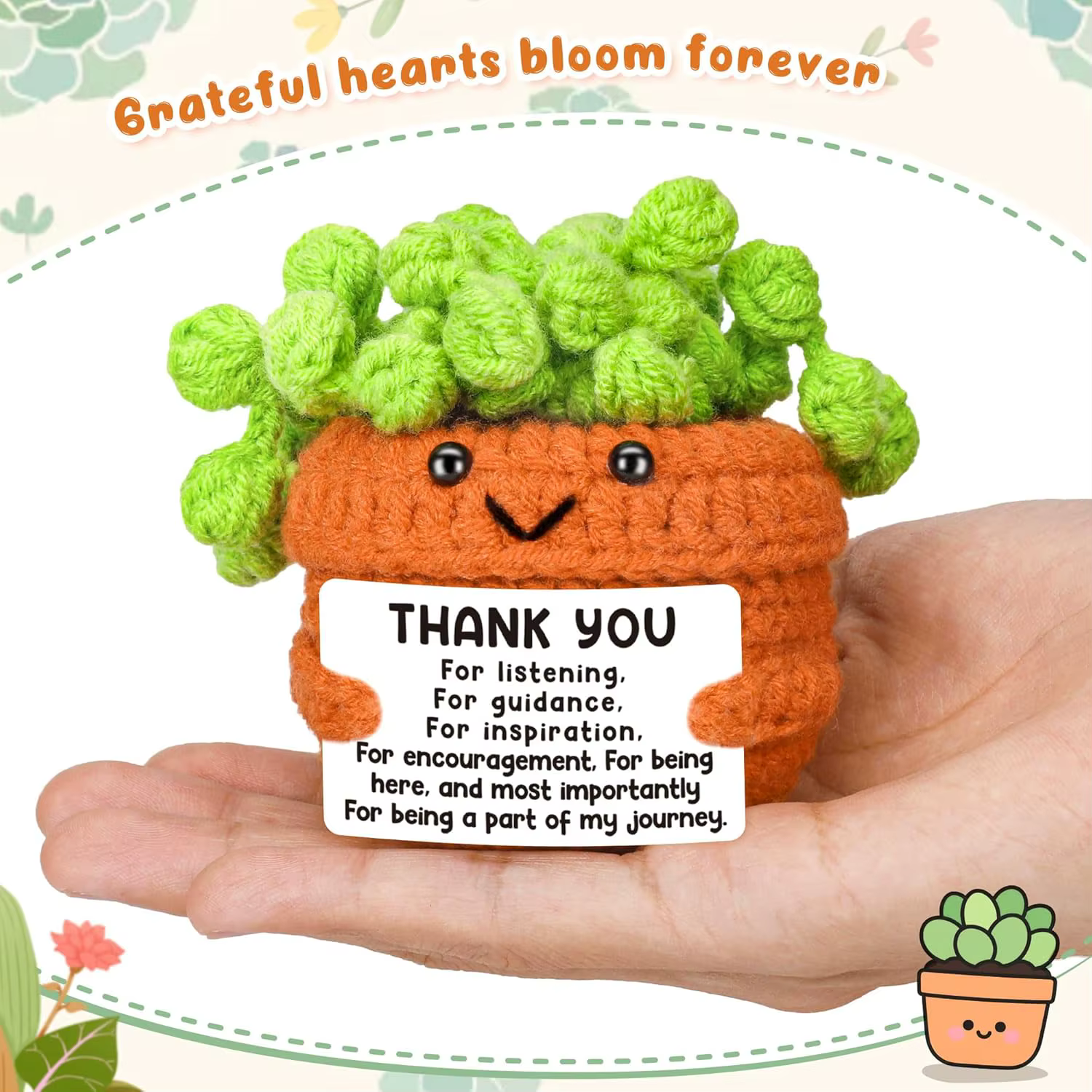 Décoration de plante positive au Crochet faite à la main