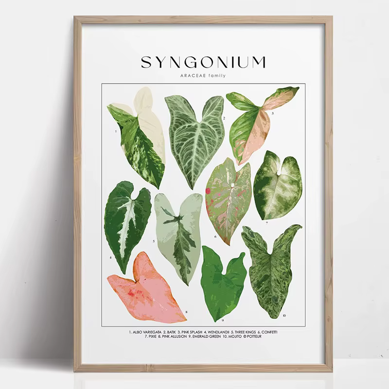 Impression d'art sur toile de feuilles botaniques vertes